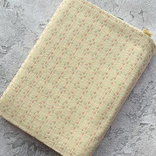 Японский фактурный хлопок 25*35 см Крестик-пунктир желтый
