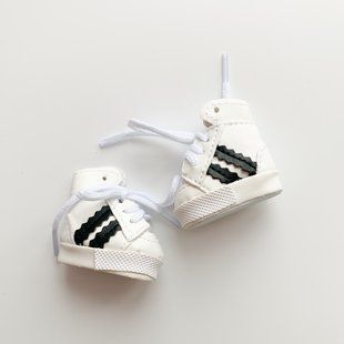 Кросівки Нюанс "Adidas" міні 4*1.8 см Білі з чорним