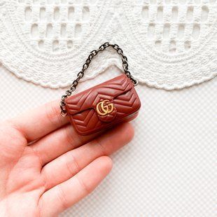 Сумочка для ляльки Gucci 4.2*2.6 см Коричнево-червона