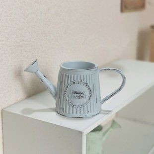 Миниатюра лейка металлическая винтажная 5*2.5 см Нежно-голубая