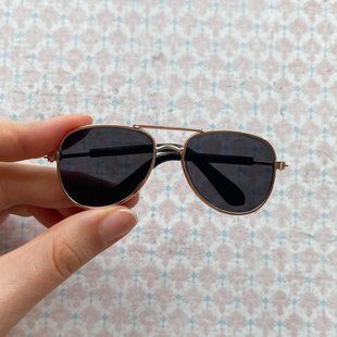 Окуляри для ляльок та іграшок Aviator8.5*3 см Рожеве золото сонцезахисні