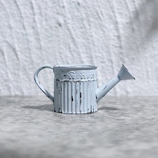 Миниатюра лейка металлическая винтажная 4.5*2 см Нежно-голубая