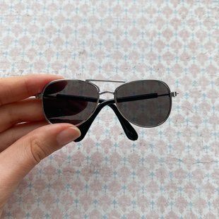 Окуляри для ляльок та іграшок Aviator 8.5*3 см Срібні сонцезахисні