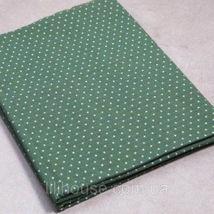 Японский фактурный хлопок 25*35 см Белые точки на зеленом