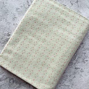 Японский фактурный хлопок 25*35 см Крестик-пунктир салатовый