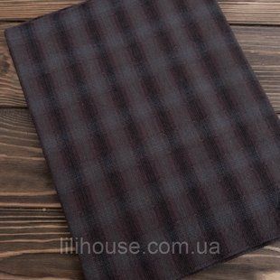 Японский фактурный хлопок 25*35 см Клеточка с пунктиром серо-коричневая