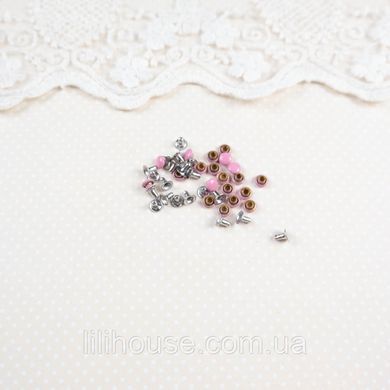 Хольнітен 4 мм для лялькового одягу та взуття 20 шт Рожевий