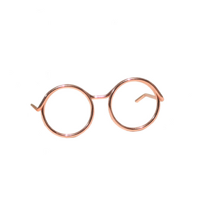 Окуляри для ляльок та іграшок 3*1.1 см Рожеве золото без скла