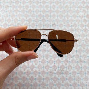 Окуляри для ляльок та іграшок Aviator 8.5*3 см Коричневі