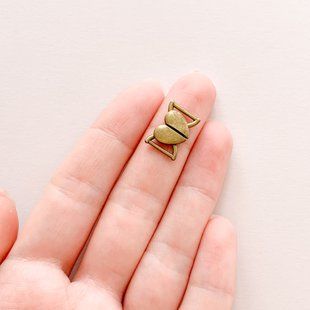 Міні пряжки половинки серця 14*10 мм Бронза 4 шт