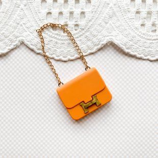 Сумочка для ляльки Hermes 4*3.3 см Помаранчева