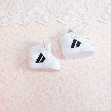 Кроссовки для куклы высокие "Adidas" 5*2.6 см Белые с черным