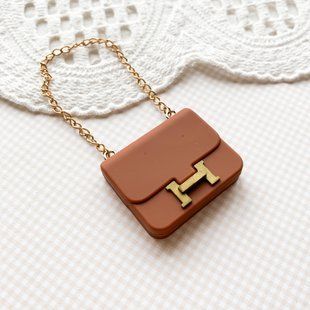 Сумочка для ляльки Hermes 4*3.3 см Коричнева