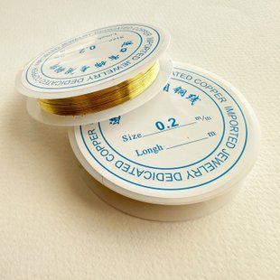 Дріт металевий для біжутерії та рукоділля 0.2 мм Золото Близько 25 м