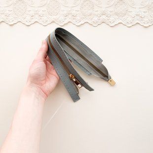 Блискавка для сумки 30 см Сіро-блакитна