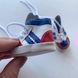 Кросівки для ляльки "Adidas" Дефект 5*6 см Білі з червоним і синім