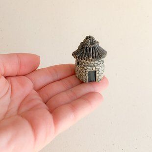 Мініатюра будиночок з каменю круглий 3.6*3 см Сірий