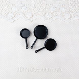 Миниатюра набор сковородок &oslash; 3-1.5 см Черные