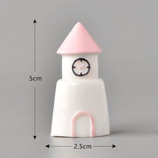 Миниатюра башня снежная 5*2.5 см Розовая