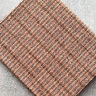 Японский фактурный хлопок 25*35 см Клетка три цвета коричневый