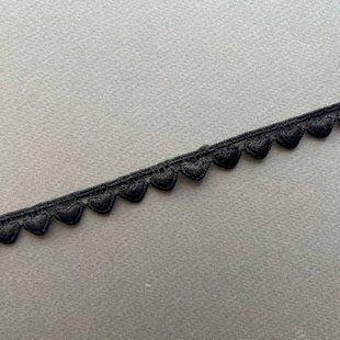 Мереживо бавовняне серця 1.5 см Чорне