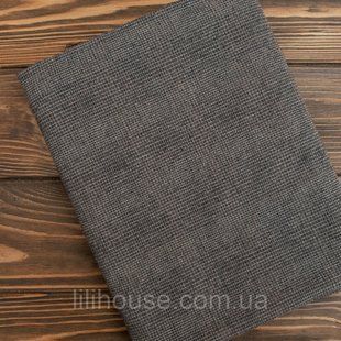 Японский фактурный хлопок 25*35 см Мелкая клеточка теплый серый