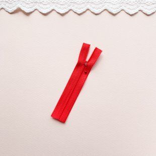 Міні блискавка для лялькового одягу 12 см Червона