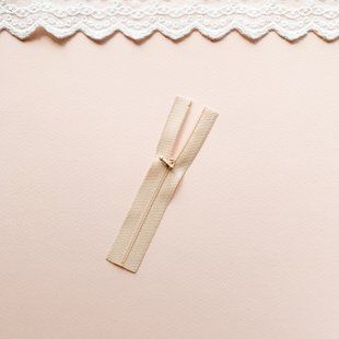 Міні блискавка для лялькового одягу 12 см Беж