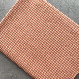 Японский фактурный хлопок 25*35 см Клетка двухцветная персик с бежевым