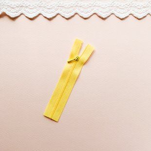 Міні блискавка для лялькового одягу 12 см Жовта