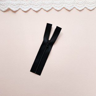 Міні блискавка для лялькового одягу 12 см Чорна