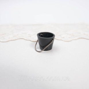 Миниатюра ведерко пластик 1.5 см Черное