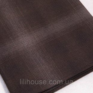Японский фактурный хлопок 25*35 см Широкая клетка коричневый