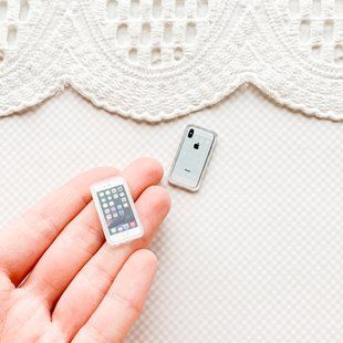 Мініатюра мобільний телефон iPhone 2.7*1.4 мм В чохлі білий
